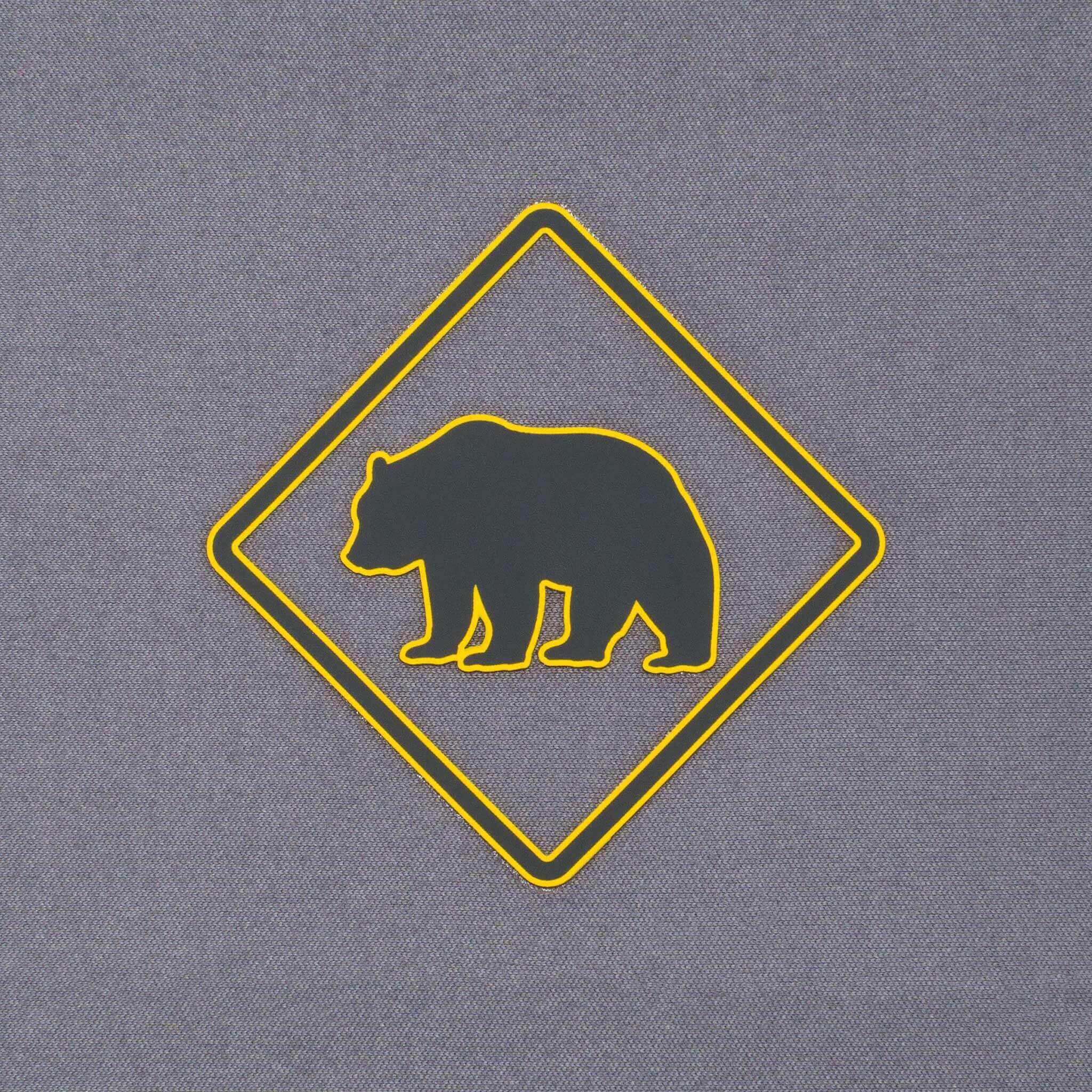 Bear Crossing Sign (Silicone) - Flexfit® Mesh Trucker Cap Color: Coyote/Black - Eternal Glyph LLC