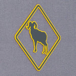 Bighorn Sheep Crossing Sign (Silicone) - Flexfit® Mesh Trucker Cap Color: Olive/Khaki - Eternal Glyph LLC