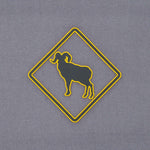 Bighorn Sheep Crossing Sign (Silicone) - Flexfit® Mesh Trucker Cap Color: Olive/Khaki - Eternal Glyph LLC