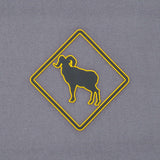 Bighorn Sheep Crossing Sign (Silicone) - Flexfit® Mesh Trucker Cap Color: Olive/Khaki - Eternal Glyph LLC