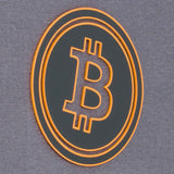 Bitcoin Silhouette (Silicone) - Flexfit® Mesh Trucker Cap Color: Coyote/Khaki - Eternal Glyph LLC