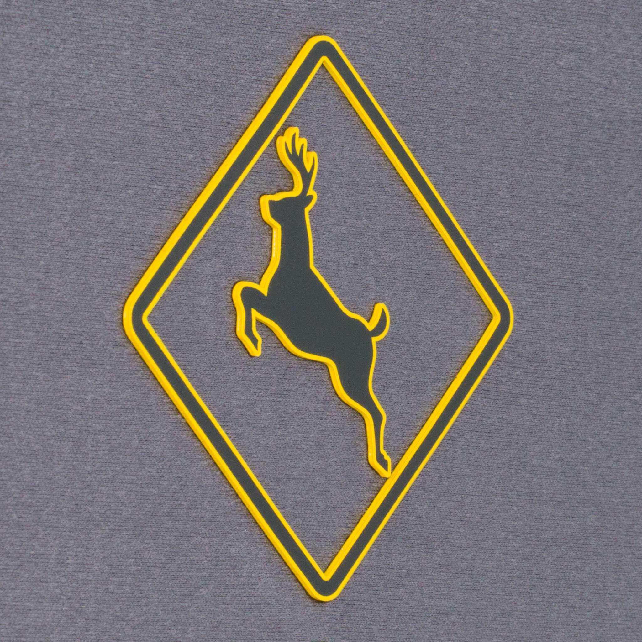 Deer Crossing Sign (Silicone) - Flexfit® Mesh Trucker Cap Color: Coyote/Khaki - Eternal Glyph LLC