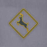 Deer Crossing Sign (Silicone) - Flexfit® Mesh Trucker Cap Color: Coyote/Khaki - Eternal Glyph LLC
