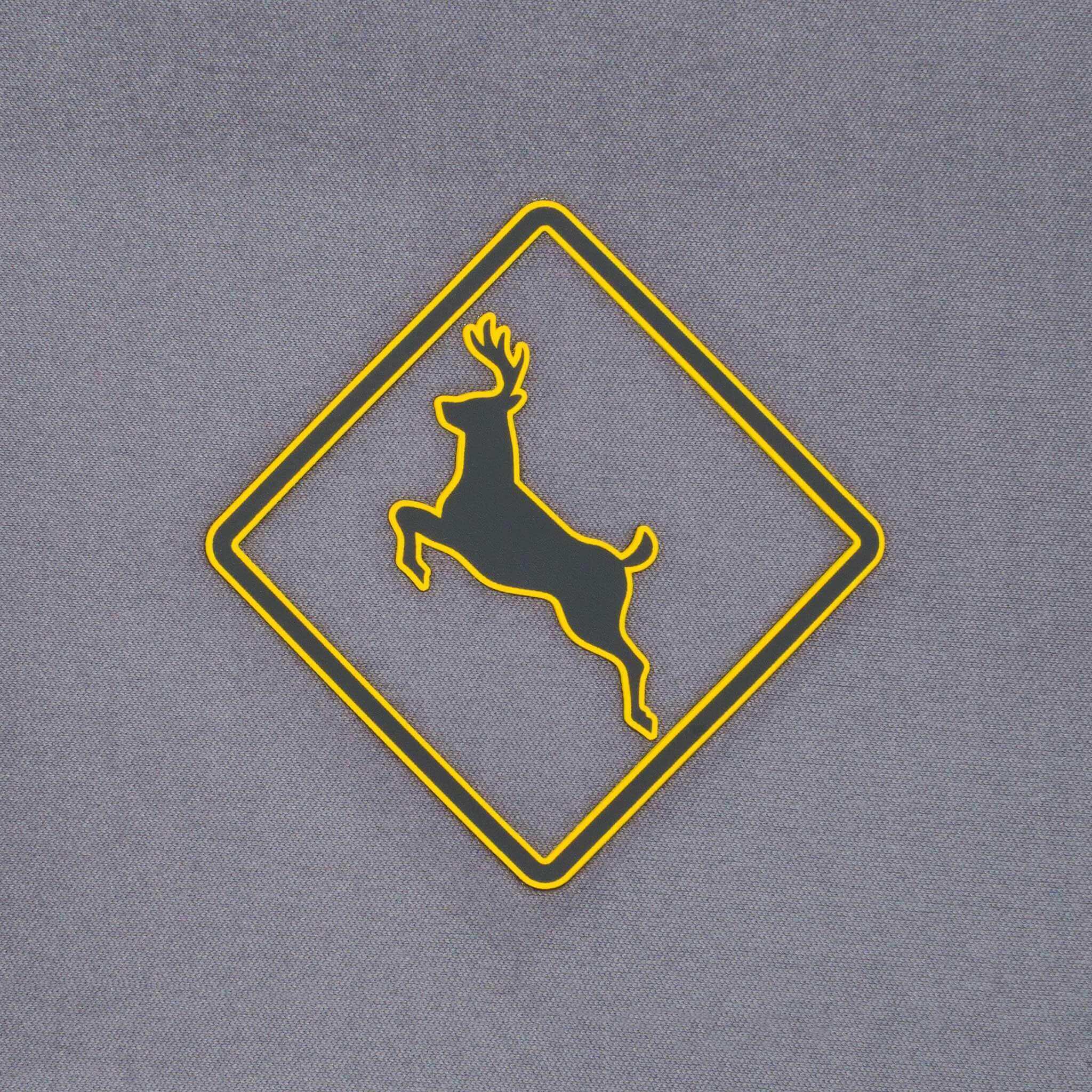 Deer Crossing Sign (Silicone) - Flexfit® Mesh Trucker Cap Color: Coyote/Khaki - Eternal Glyph LLC