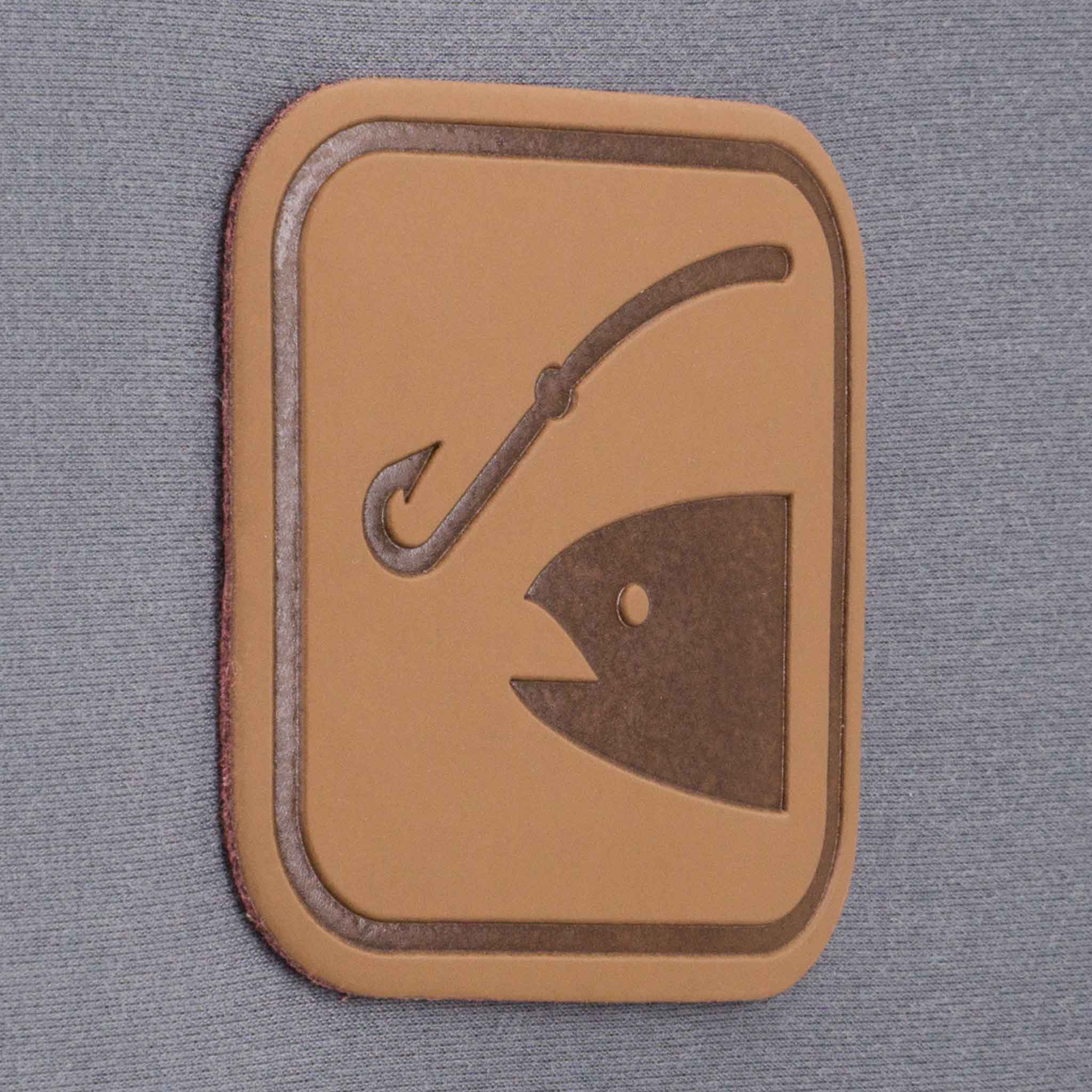 Fishing Trail Sign (Leather) - Flexfit® Mesh Trucker Cap Color: Olive/Khaki - Eternal Glyph LLC