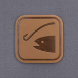 Fishing Trail Sign (Leather) - Flexfit® Mesh Trucker Cap Color: Olive/Khaki - Eternal Glyph LLC