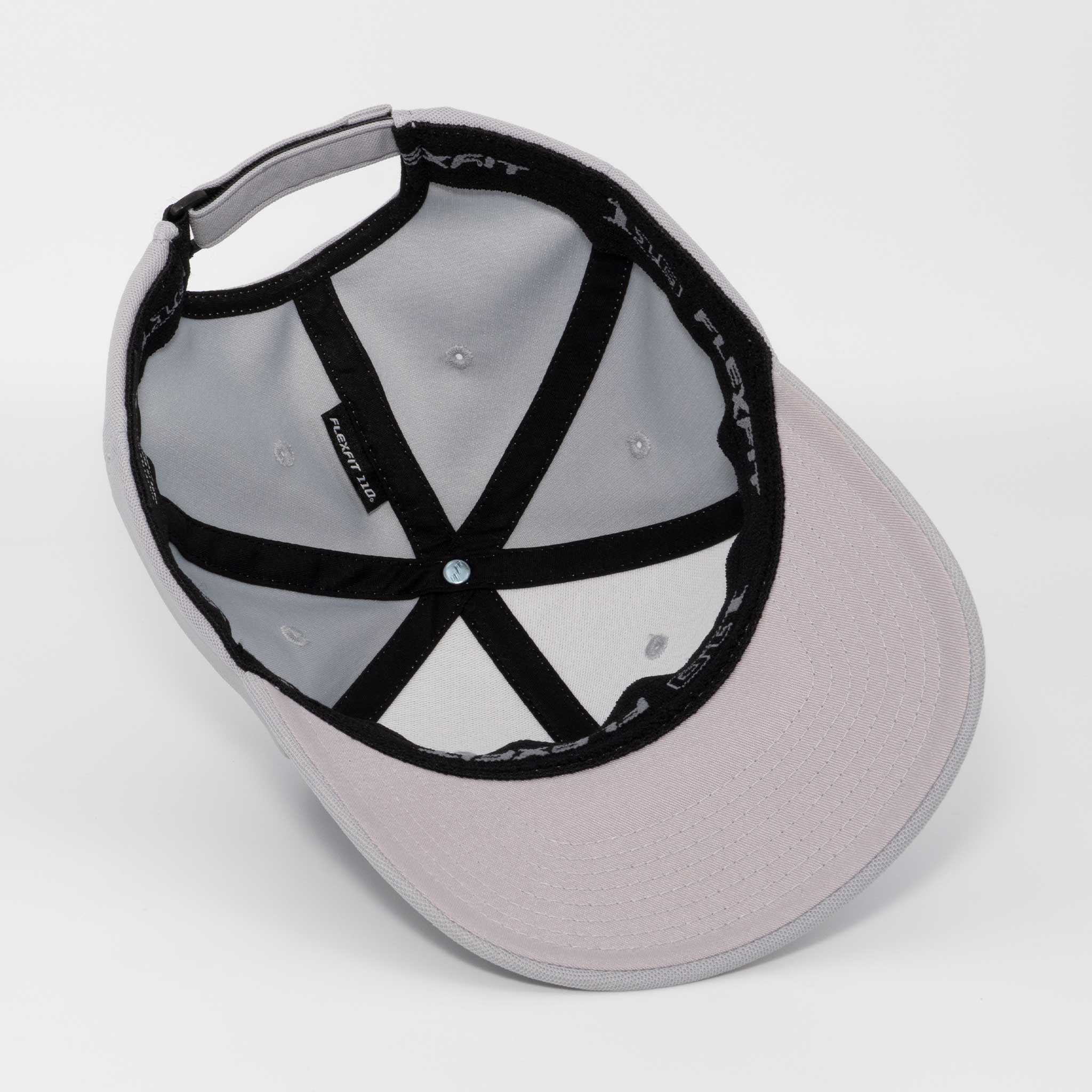 Bigfoot Silhouette (Silicone) - Flexfit® Cool & Dry Cap Color: Silver - Eternal Glyph LLC