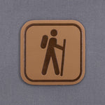 Hiker Trail Sign (Leather) - Flexfit® Cool & Dry Cap Color: Silver - Eternal Glyph LLC