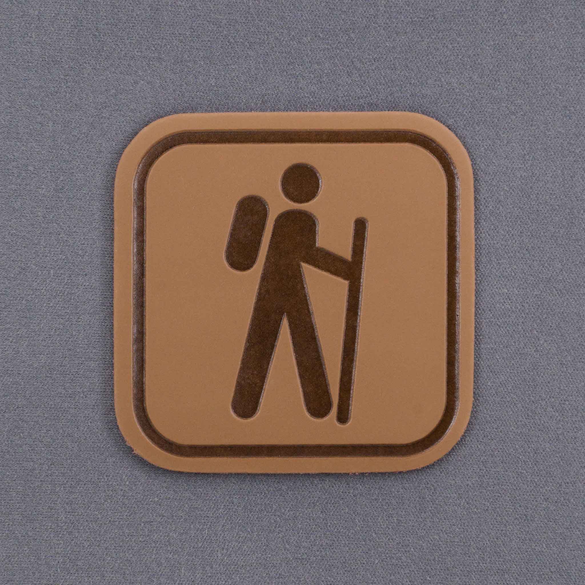 Hiker Trail Sign (Leather) - Flexfit® Cool & Dry Cap Color: Silver - Eternal Glyph LLC