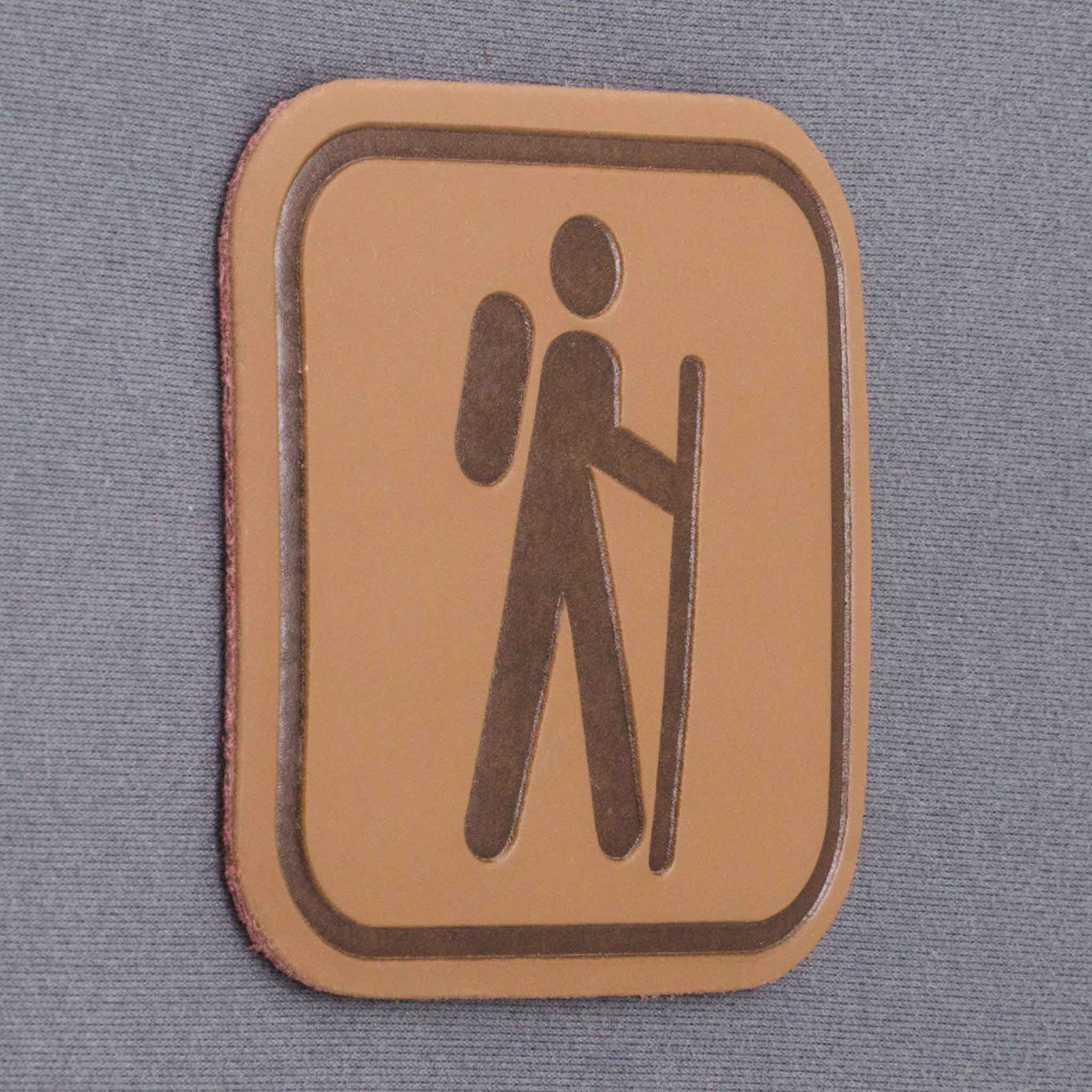 Hiker Trail Sign (Leather) - Flexfit® Cool & Dry Cap Color: Silver - Eternal Glyph LLC