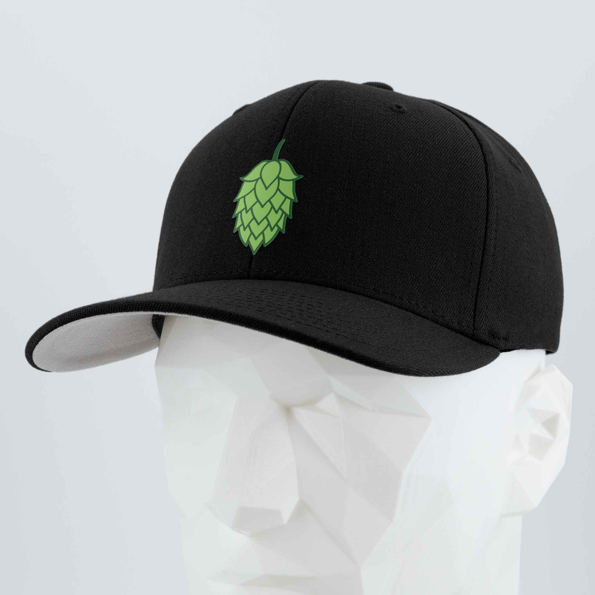 Hop Cone (Silicone) - Flexfit® Premium Wool Blend Cap Color: Black - Eternal Glyph LLC