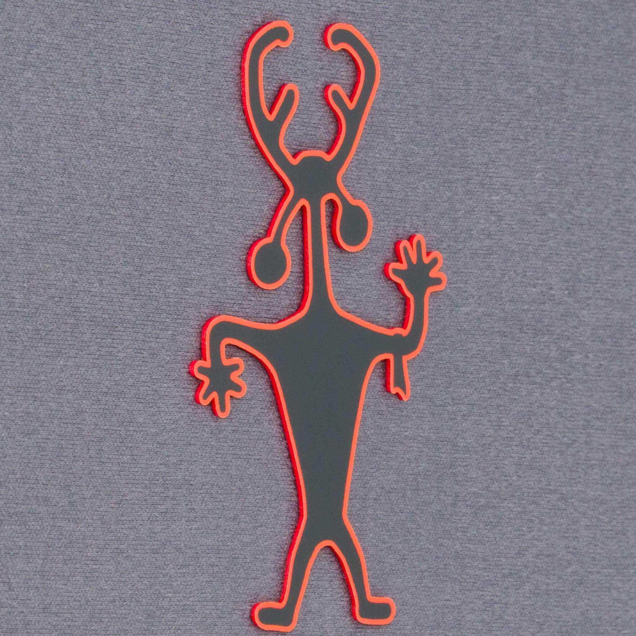 Moab Man Petroglyph (Silicone) - Flexfit® Mesh Trucker Cap Color: Coyote/Black - Eternal Glyph LLC