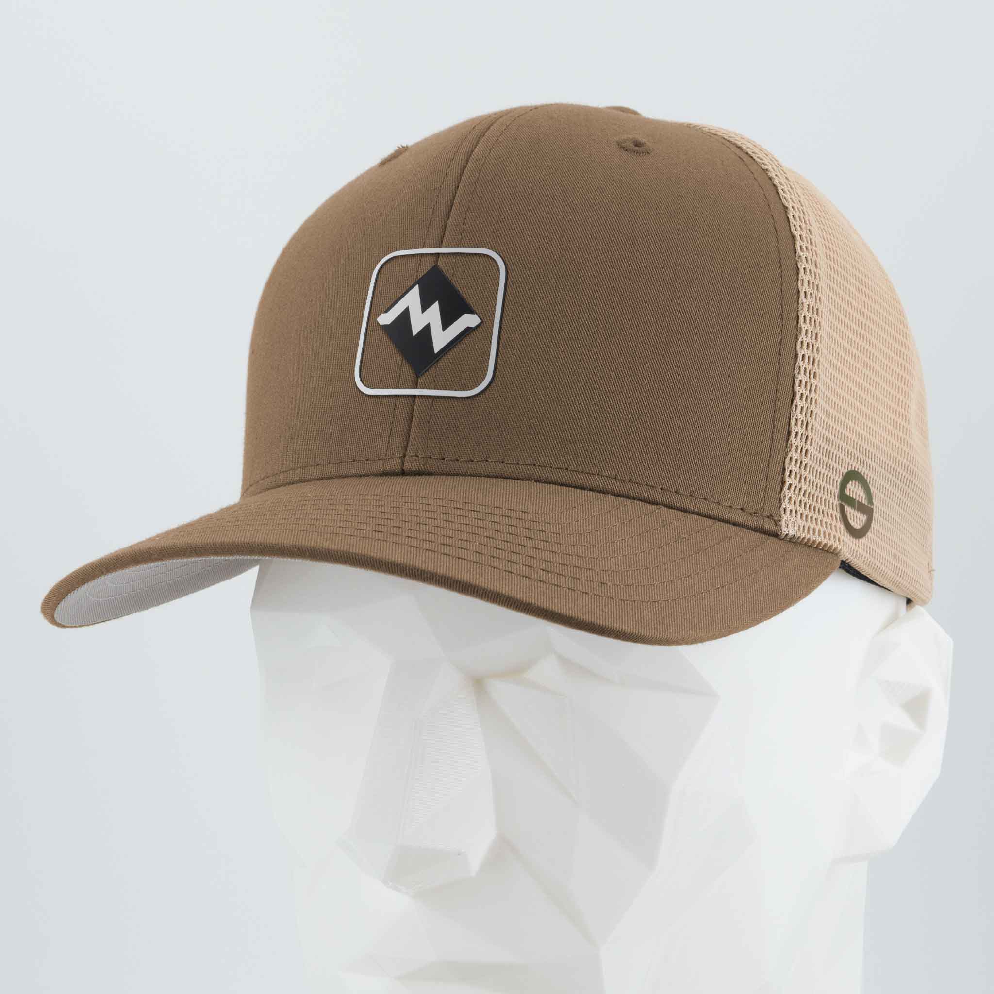 Most Difficult Trail Sign (Silicone) - Flexfit® Mesh Trucker Cap Color: Coyote/Khaki - Eternal Glyph LLC