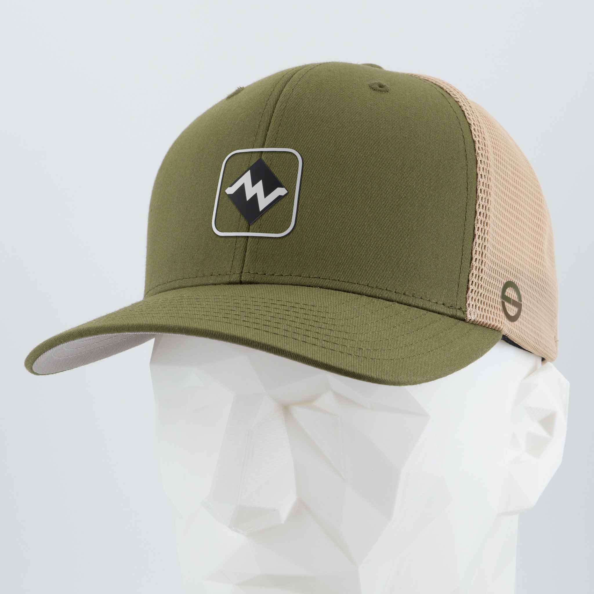 Most Difficult Trail Sign (Silicone) - Flexfit® Mesh Trucker Cap Color: Olive/Khaki - Eternal Glyph LLC