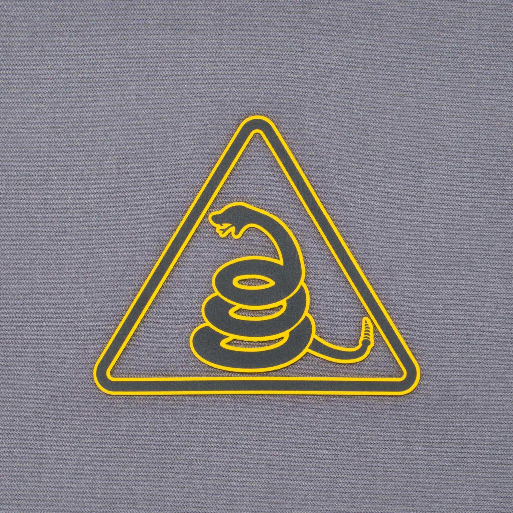 Rattlesnake Warning Sign (Silicone) - Flexfit® Mesh Trucker Cap Color: Olive/Khaki - Eternal Glyph LLC