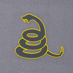Coiled Rattlesnake Silhouette (Silicone) - Flexfit® Cool & Dry Cap Color: Silver - Eternal Glyph LLC