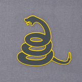Coiled Rattlesnake Silhouette (Silicone) - Flexfit® Cool & Dry Cap Color: Silver - Eternal Glyph LLC