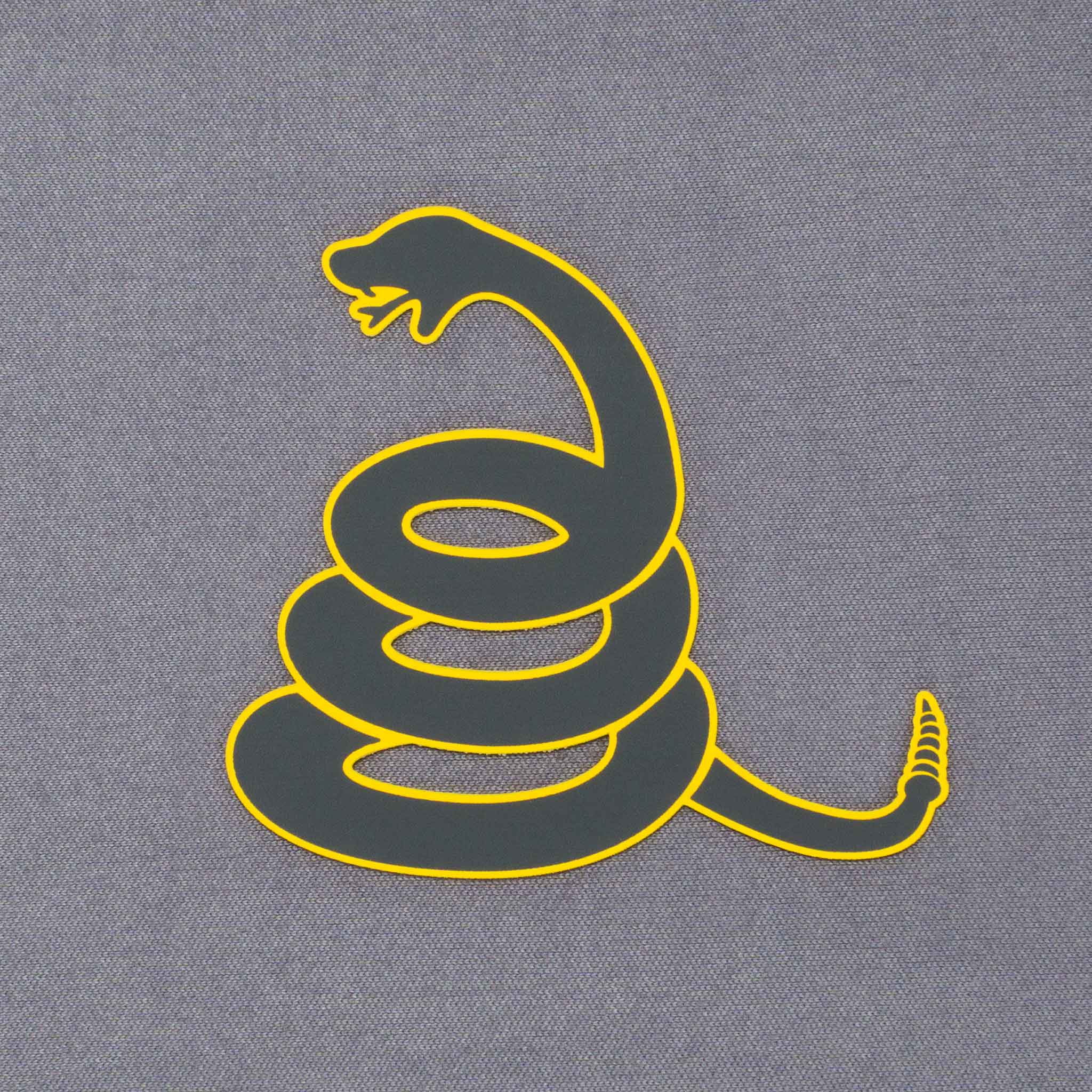 Coiled Rattlesnake Silhouette (Silicone) - Flexfit® Cool & Dry Cap Color: Silver - Eternal Glyph LLC