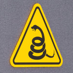 Rattlesnake Warning Sign (Silicone) - Flexfit® Mesh Trucker Cap Color: Olive/Khaki - Eternal Glyph LLC