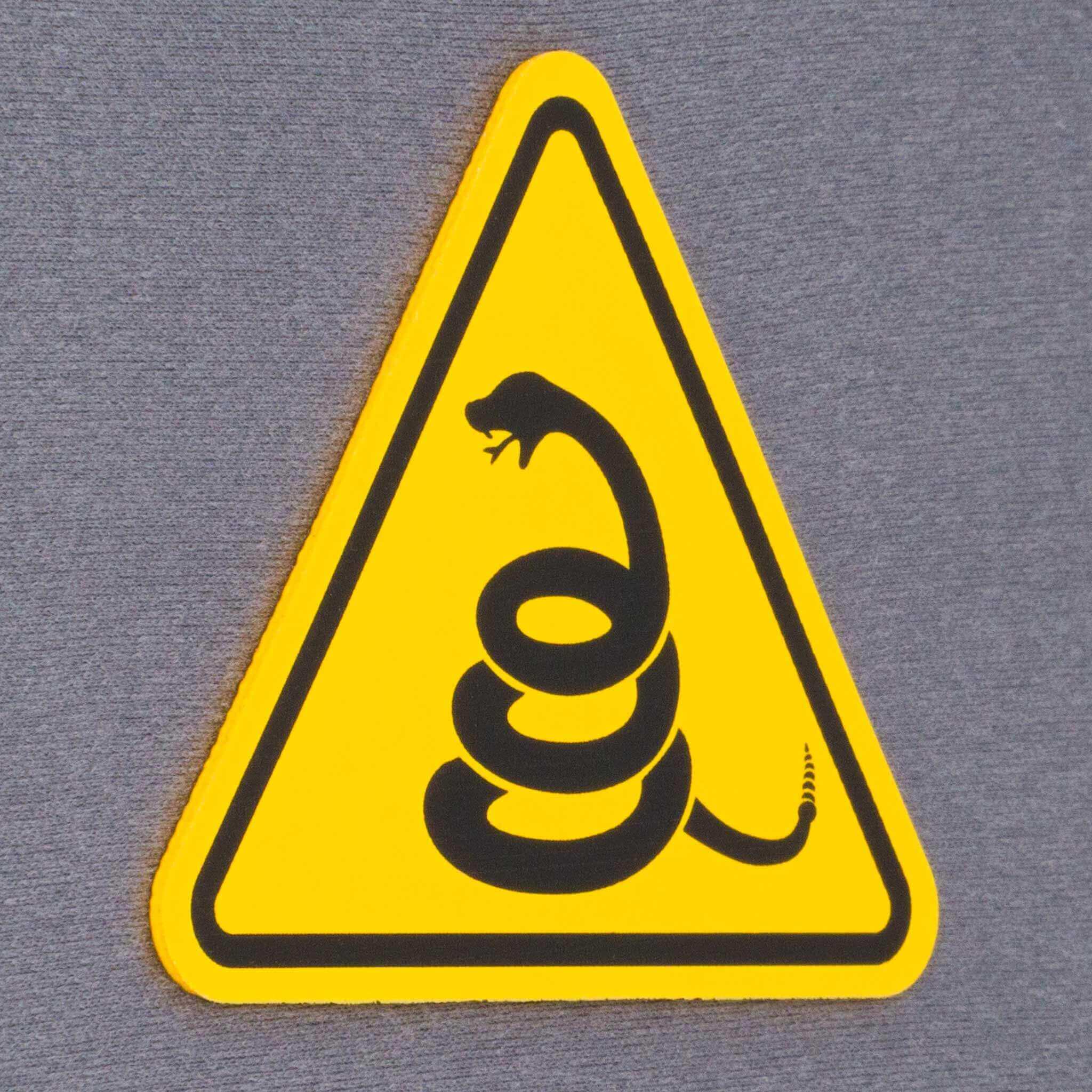 Rattlesnake Warning Sign (Silicone) - Flexfit® Mesh Trucker Cap Color: Olive/Khaki - Eternal Glyph LLC