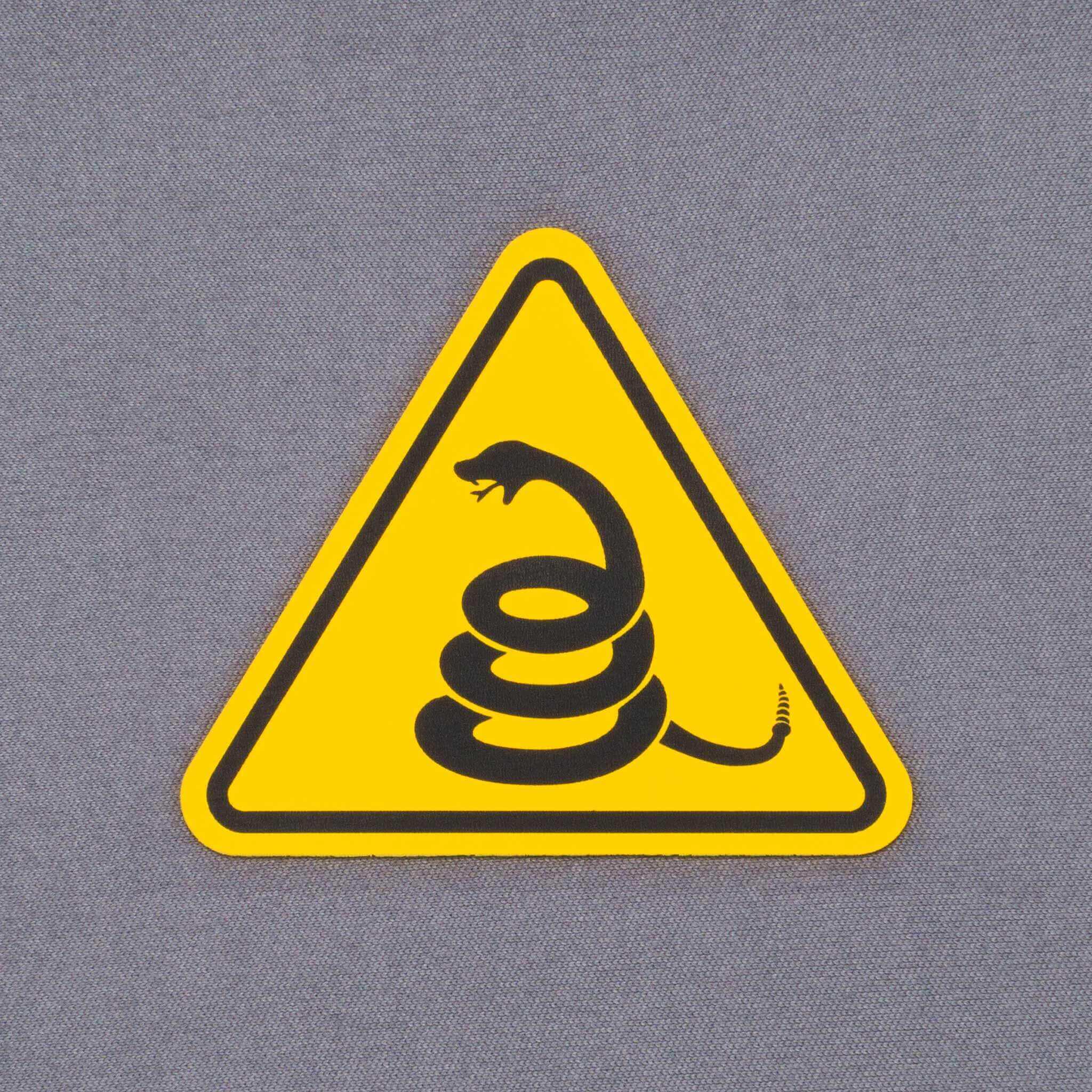 Rattlesnake Warning Sign (Silicone) - Flexfit® Mesh Trucker Cap Color: Olive/Khaki - Eternal Glyph LLC