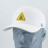 Rattlesnake Warning Sign (Silicone) - Flexfit® Cool & Dry Cap Color: Silver - Eternal Glyph LLC