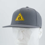 Rattlesnake Warning Sign (Silicone) - Flexfit® Premium Fitted Cap Color: Dark Gray - Eternal Glyph LLC