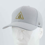 Rattlesnake Warning Sign (Silicone) - Flexfit® Cool & Dry Cap Color: Silver - Eternal Glyph LLC