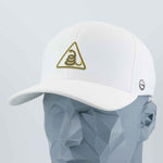 Rattlesnake Warning Sign (Silicone) - Flexfit® Cool & Dry Cap Color: White - Eternal Glyph LLC