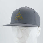 Rattlesnake Warning Sign (Silicone) - Flexfit® Premium Fitted Cap Color: Dark Gray - Eternal Glyph LLC