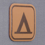 Tent Camping Trail Sign (Leather) - Flexfit® Mesh Trucker Cap Color: Coyote/Black - Eternal Glyph LLC