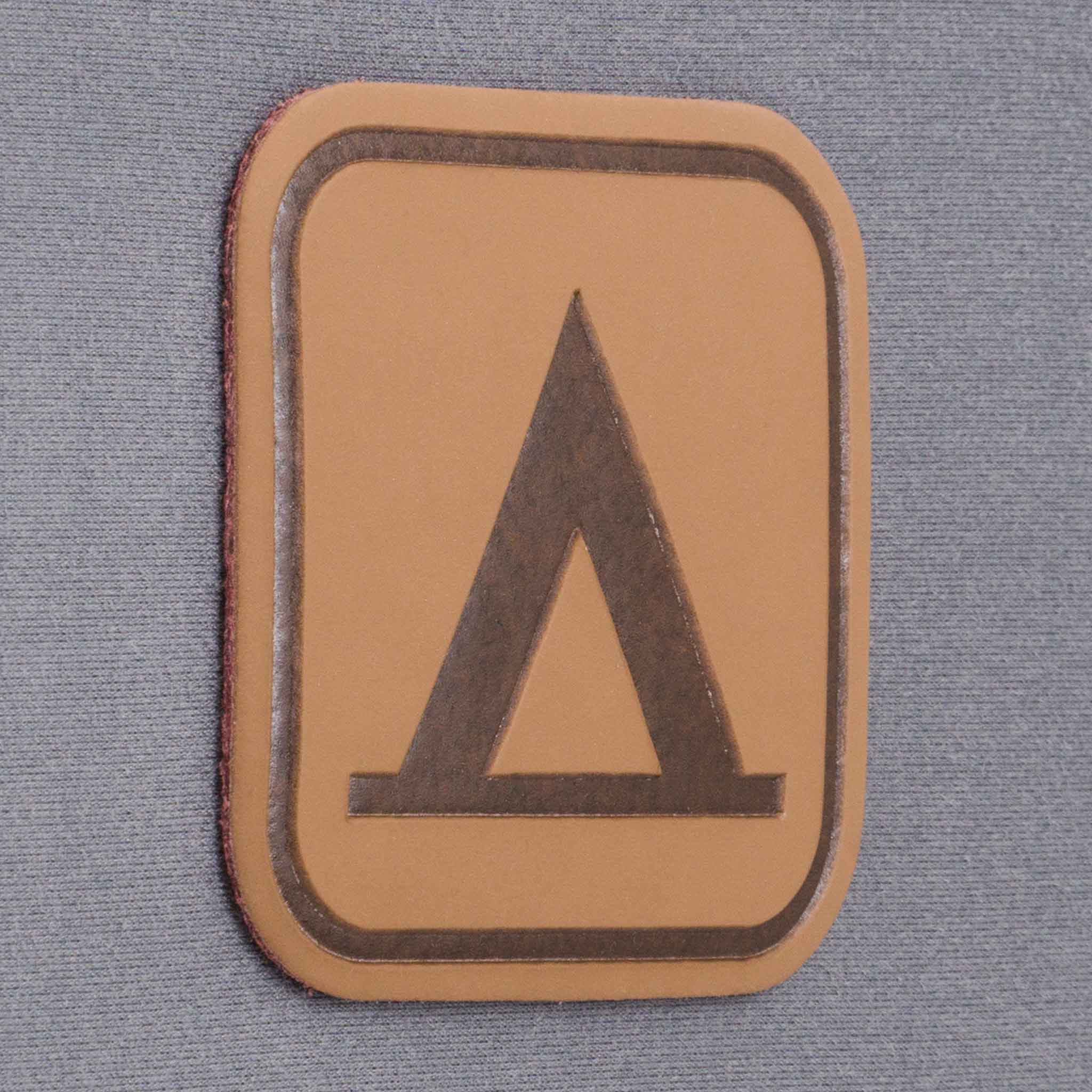 Tent Camping Trail Sign (Leather) - Flexfit® Mesh Trucker Cap Color: Coyote/Black - Eternal Glyph LLC