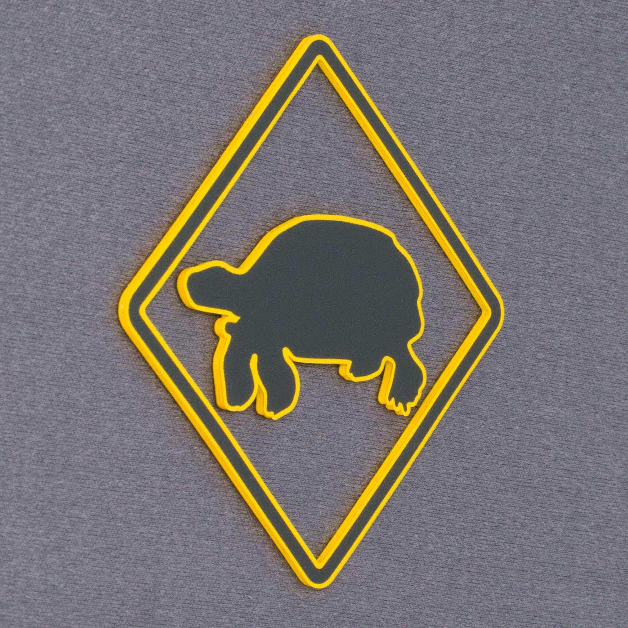 Tortoise Crossing Sign (Silicone) - Flexfit® Mesh Trucker Cap Color: Olive/Khaki - Eternal Glyph LLC
