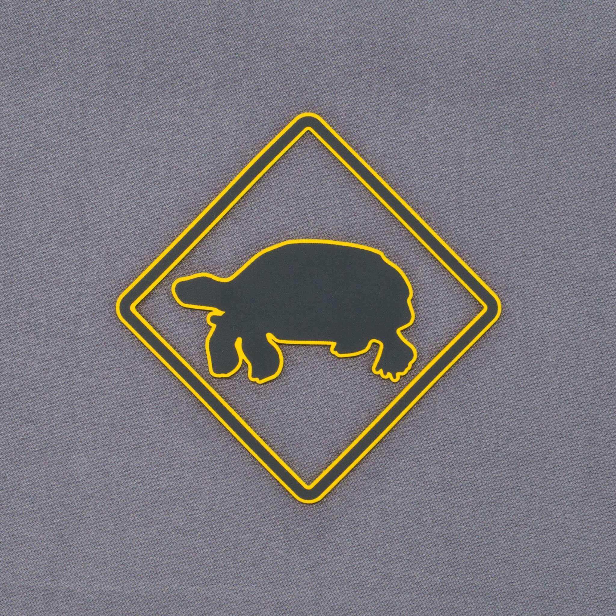 Tortoise Crossing Sign (Silicone) - Flexfit® Mesh Trucker Cap Color: Olive/Khaki - Eternal Glyph LLC