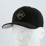 Tortoise Crossing Sign (Silicone) - Flexfit® Premium Wool Blend Cap Color: Black - Eternal Glyph LLC