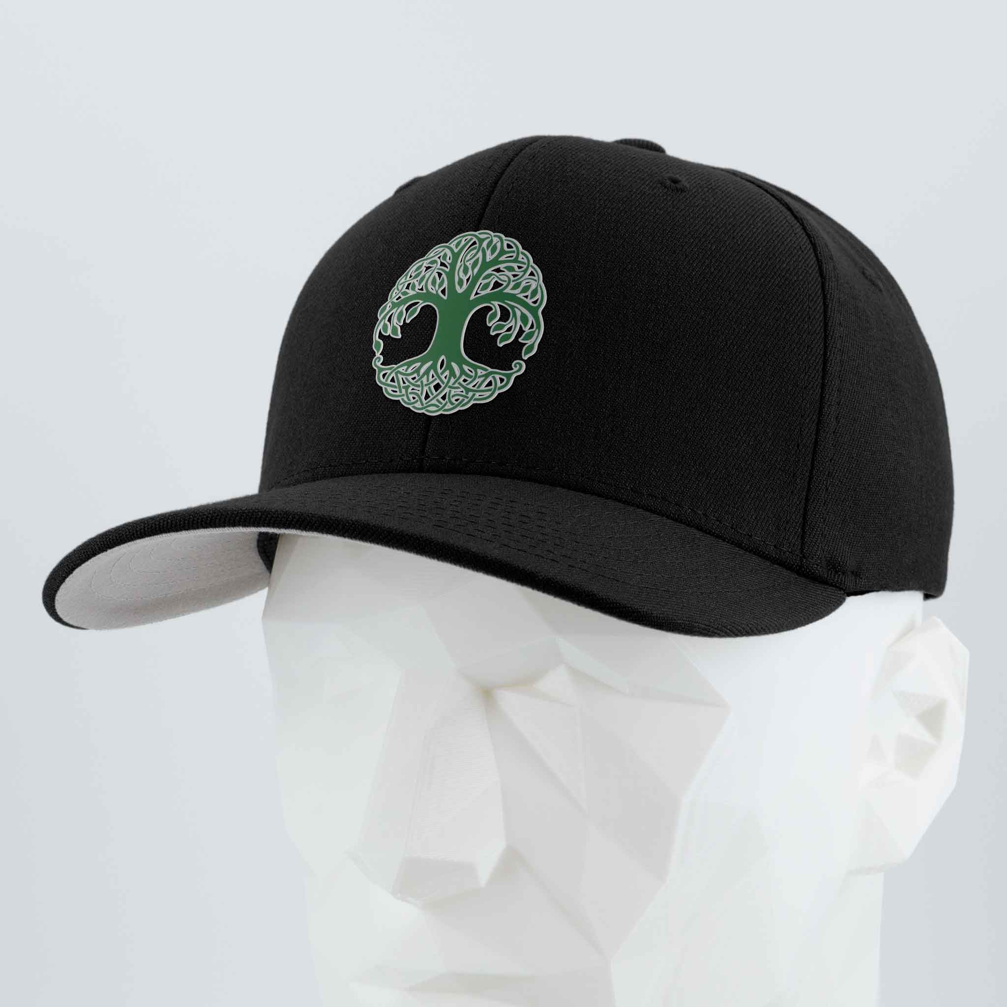 Tree of Life (Silicone) - Flexfit® Premium Wool Blend Cap Color: Black - Eternal Glyph LLC