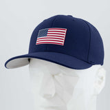 American Flag, Red White and Blue (Double Layer Silicone) - Flexfit® Premium Wool Blend Cap