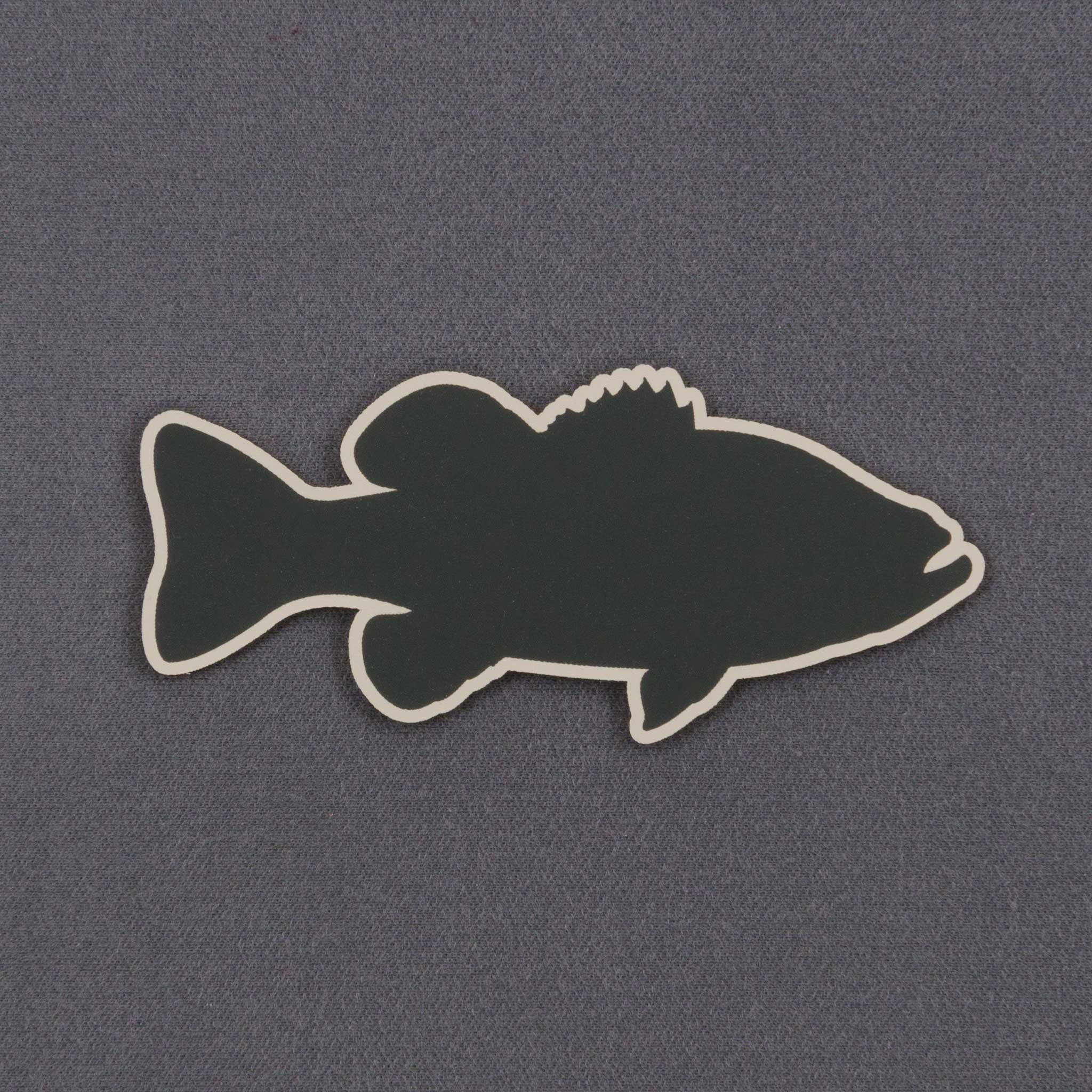 The Eternal Glyph Large Mouth Bass Fishing (Silicone) Flexfit® Cool & Dry Cap features a black bass silhouette with a light outline, centered on a textured gray background, perfect for freshwater fishing enthusiasts.