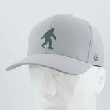 Bigfoot Silhouette (Silicone) - Flexfit® Cool & Dry Cap Color: Silver - Eternal Glyph LLC