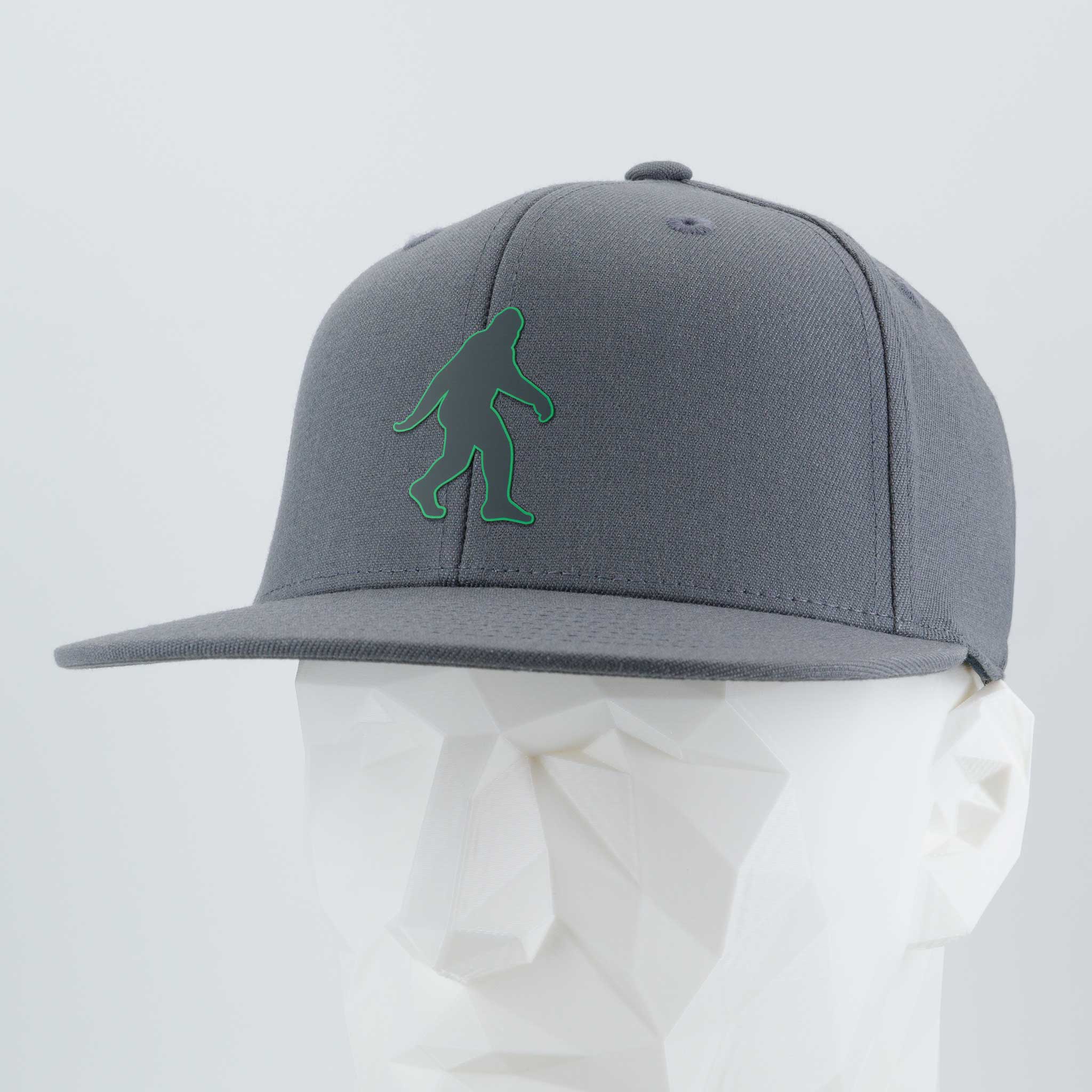 Bigfoot Silhouette (Silicone) - Flexfit® Premium Fitted Cap Color: Dark Gray - Eternal Glyph LLC