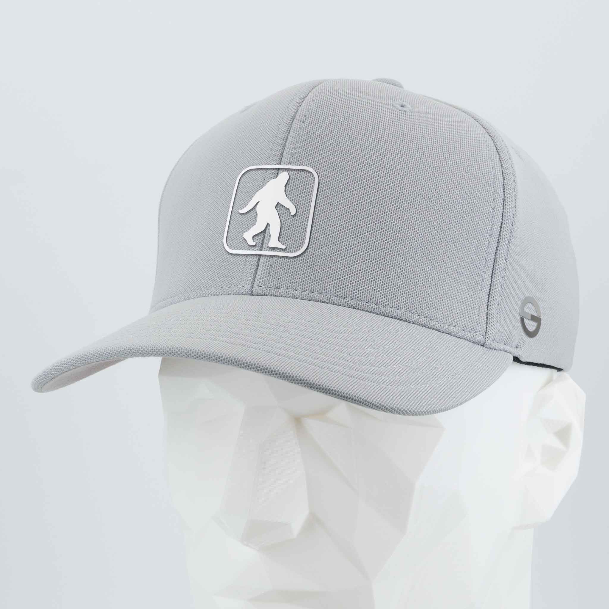 Bigfoot Trail Sign (Silicone) - Flexfit® Cool & Dry Cap Color: Silver - Eternal Glyph LLC
