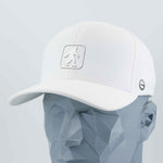 Bigfoot Trail Sign (Silicone) - Flexfit® Cool & Dry Cap Color: White - Eternal Glyph LLC