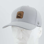 Mountain Bike Downhill (Leather) - Flexfit® Cool & Dry Cap Color: Silver - Eternal Glyph LLC