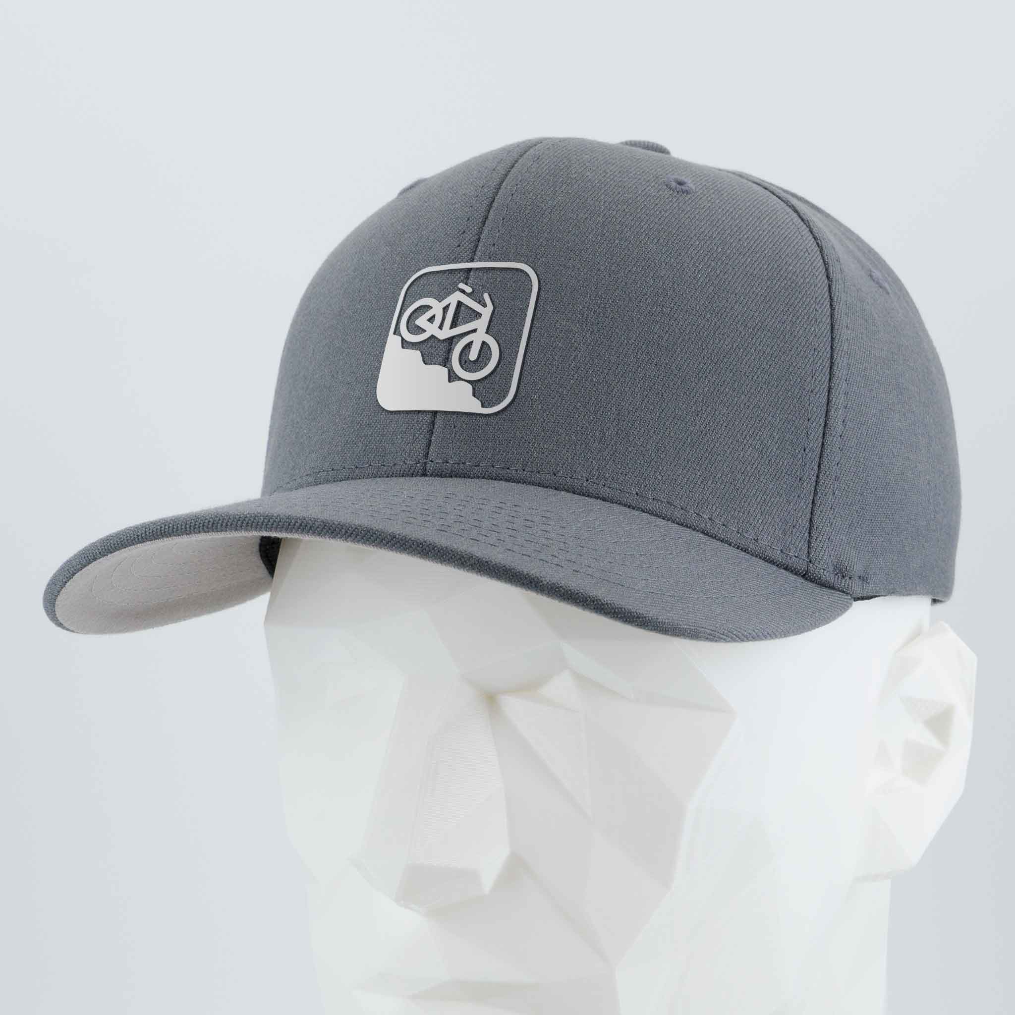 Mountain Bike Downhill (Silicone) - Flexfit® Premium Wool Blend Cap Color: Dark Gray - Eternal Glyph LLC