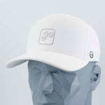 Mountain Bike Uphill (Silicone) - Flexfit® Cool & Dry Cap Color: White - Eternal Glyph LLC