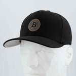 Bitcoin Silhouette (Silicone) - Flexfit® Premium Wool Blend Cap Color: Black - Eternal Glyph LLC