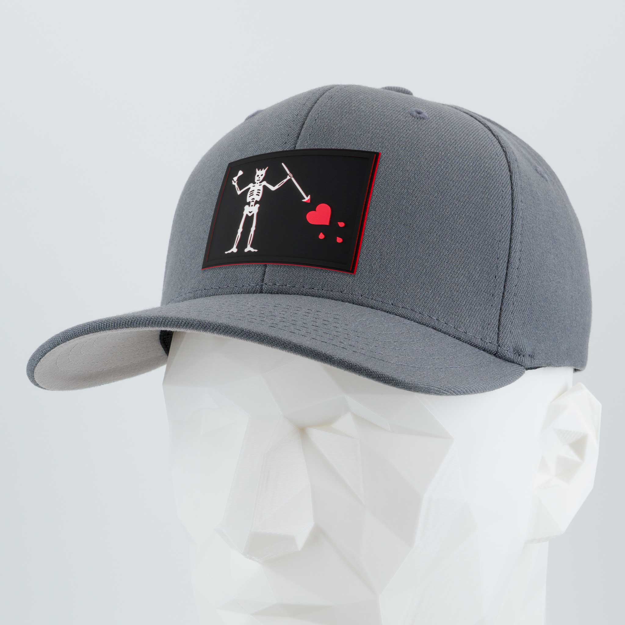 Black Beard Pirate Flag (Double Layer Silicone) - Flexfit® Premium Wool Blend Cap