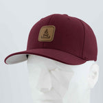 Campfire Trail Sign (Leather) - Flexfit® Premium Wool Blend Cap Color: Maroon - Eternal Glyph LLC
