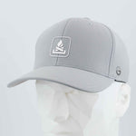 Campfire Trail Sign (Silicone) - Flexfit® Cool & Dry Cap Color: Silver - Eternal Glyph LLC