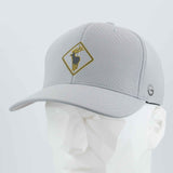 Elk Crossing Sign (Silicone) - Flexfit® Cool & Dry Cap Color: Silver - Eternal Glyph LLC